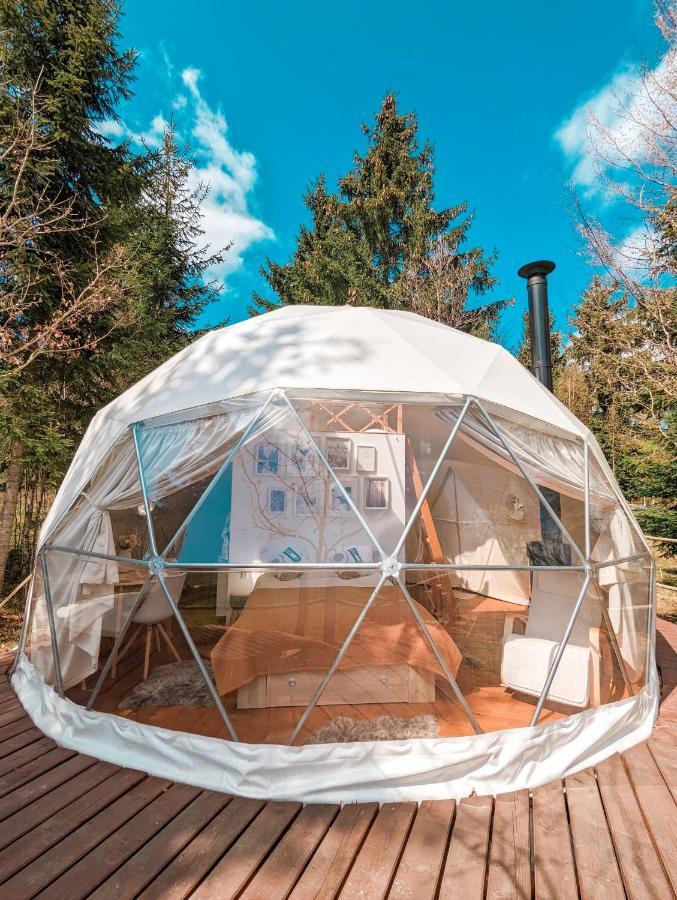 ホテル Medve Dome - Luxury Camping In The Middle Of Nature ヴラヒツァ エクステリア 写真