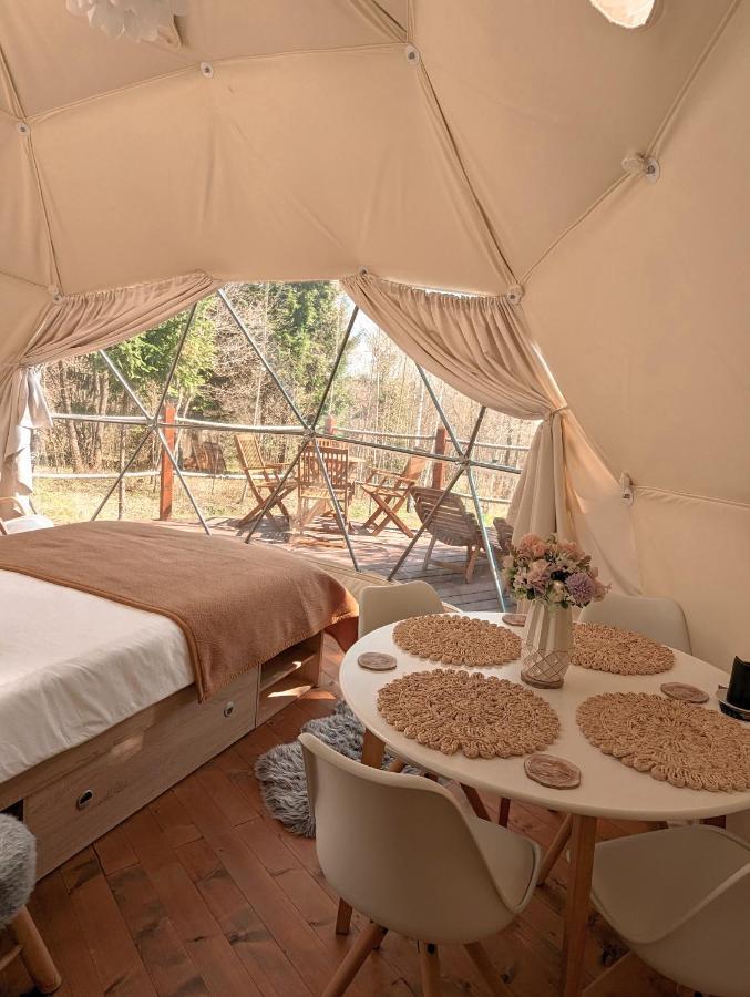 ホテル Medve Dome - Luxury Camping In The Middle Of Nature ヴラヒツァ エクステリア 写真